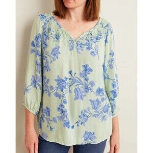 Talbots  Tops Blouse Women's M,Indian, Viscose, Polyester, Floral.